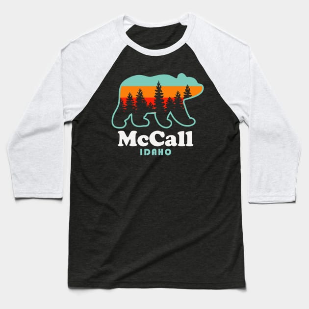 McCall Idaho Bear Mountain Town Baseball T-Shirt by PodDesignShop